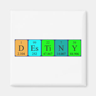 Destiny periodic table name magnet