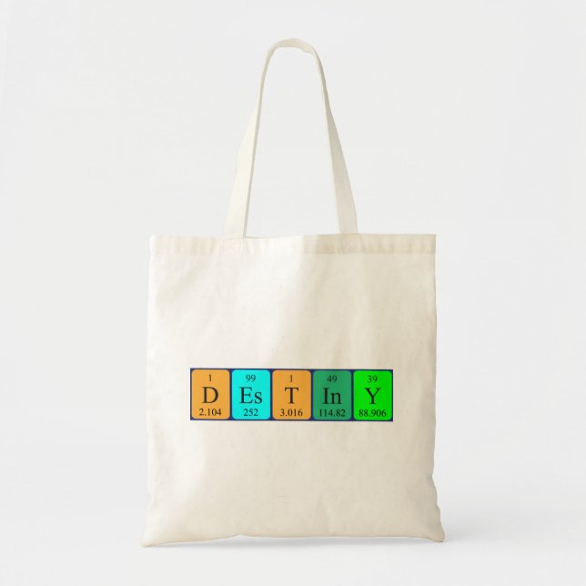 Destiny periodic table name tote bag (Front)