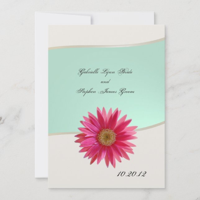 Destiny Pink Gerbera Invitation (Front)