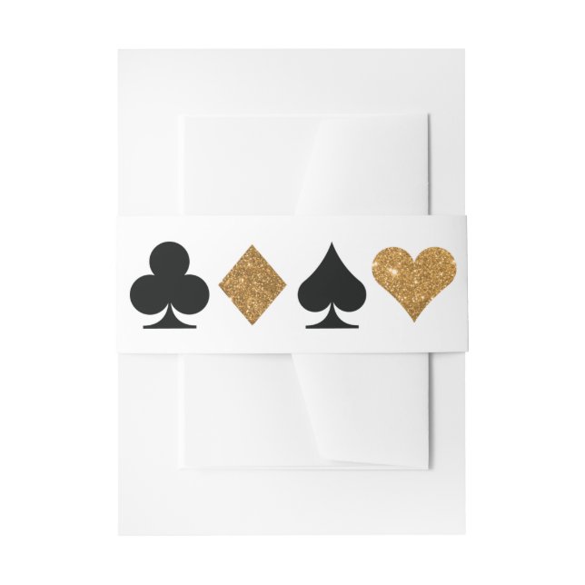 Destiny Vegas Invite Faux Gold Glitter Bellyband Invitation Belly Band (Front Example)