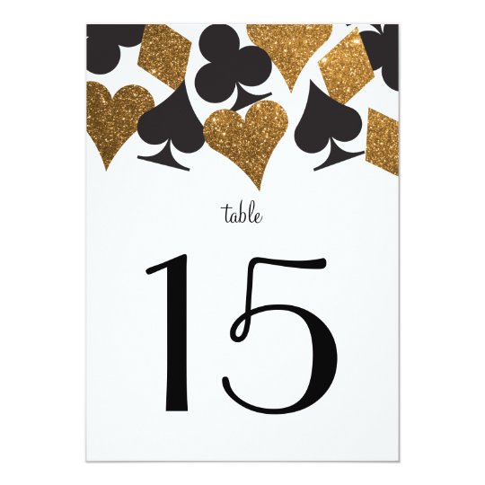 Destiny Vegas Wedding Reception Gold Table Number Card