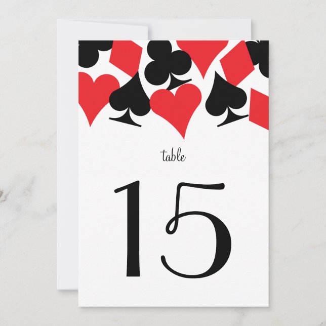Destiny Vegas Wedding Reception Red Table Number (Front)