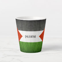 Destressed Grunge Palestine Flag Latte Mug