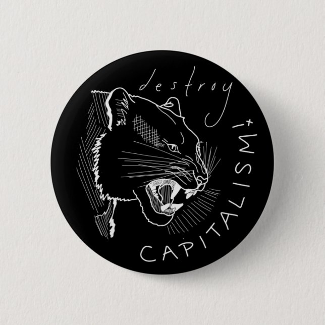 Destroy Capitalism! 6 Cm Round Badge (Front)