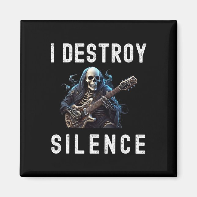 Destroy Silence Ghost Guitar Funny Guitar  Magnet (Front)