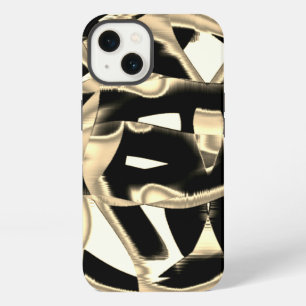 Destroyed black and beige scraps or tape on clear iPhone 13 case