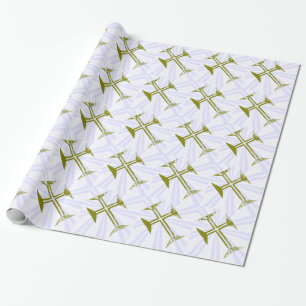 Destroyed Gold Cross Wrapping Paper