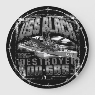 Destroyer Black Large Clock Acrylic Wall Clock