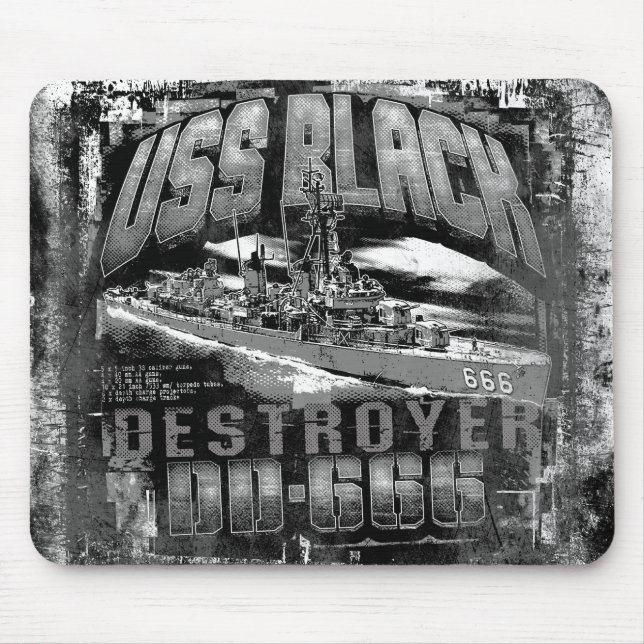 Destroyer Black Mouse Pad Mousepad (Front)