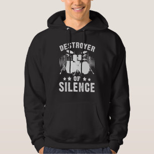 Destroyer Of Silence Percussion Drumming Drummer Hoodie
