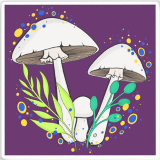 Destroying Angel Mushroom Vinyl Sticker