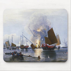 Destroying Chinese War Junks 1843 Mouse Pad
