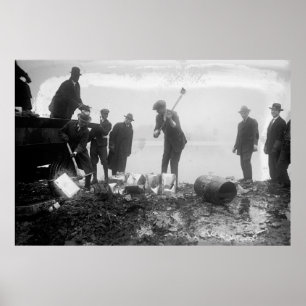 DESTRUCTION of LIQUOR by FEDERAL AGENTS  1923 Poster