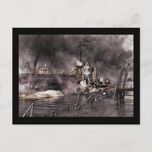 Destruction of Ship Postcard (Front)