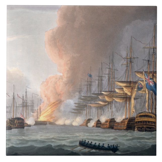 Destruction of the Danish Fleet before Copenhagen, Ceramic Tile (Front)