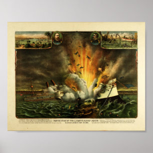 Destruction of USS Maine Poster