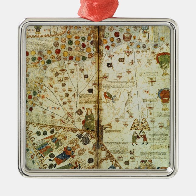 Detail from a Catalan World Map Metal Tree Decoration (Front)