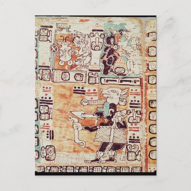 Detail from a Mayan Codex Postcard (Front)