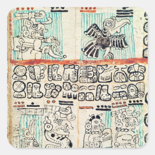 Detail from a Mayan codex Square Sticker
