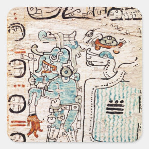 Detail from a Mayan codex Square Sticker