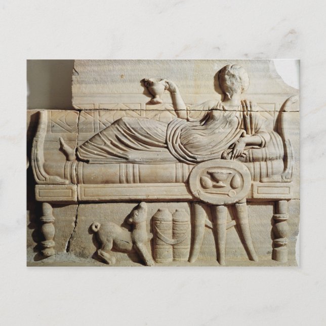 Detail from a sarcophagus postcard (Front)