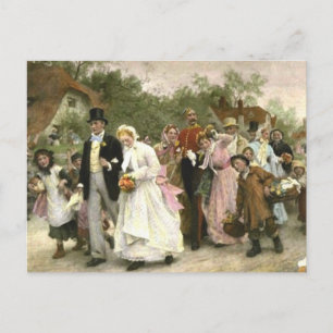 Detail from A Village Wedding by Luke Fildes Postcard