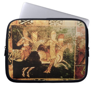 Detail from a wedding chest depicting soldiers goi laptop sleeve