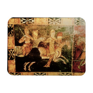 Detail from a wedding chest depicting soldiers goi magnet