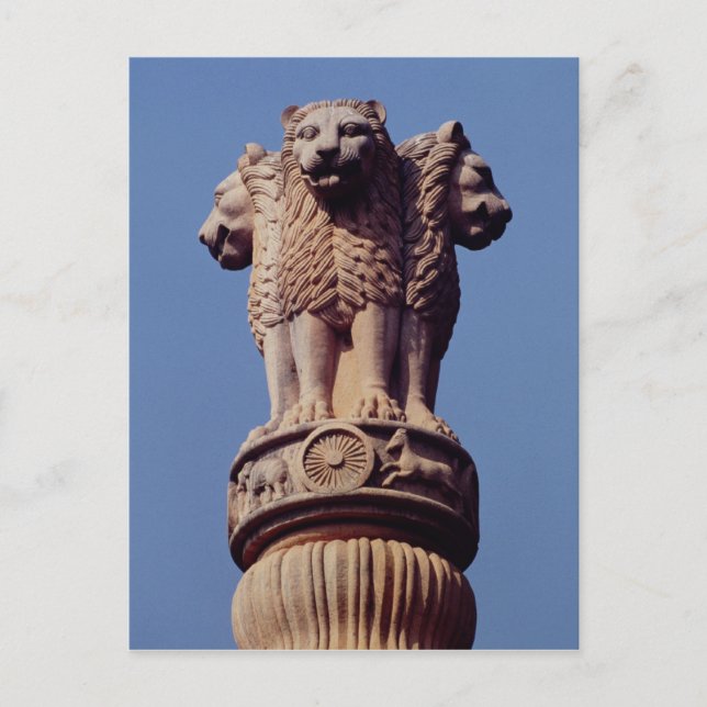 Detail from an Ashoka Pillar Postcard (Front)