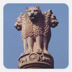 Detail from an Ashoka Pillar Square Sticker