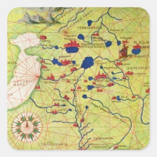 Detail from Europe and Central Asia Square Sticker