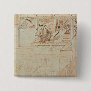 Detail from Shigisan Engi Emaki, Kamakura Period 15 Cm Square Badge