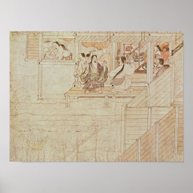 Detail from Shigisan Engi Emaki, Kamakura Period Poster (Front)