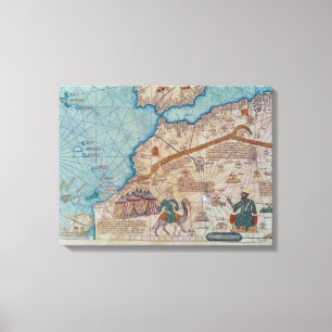 Detail from the Catalan Atlas, 1375 Canvas Print