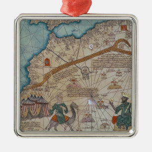 Detail from the Catalan Atlas, 1375 Metal Ornament