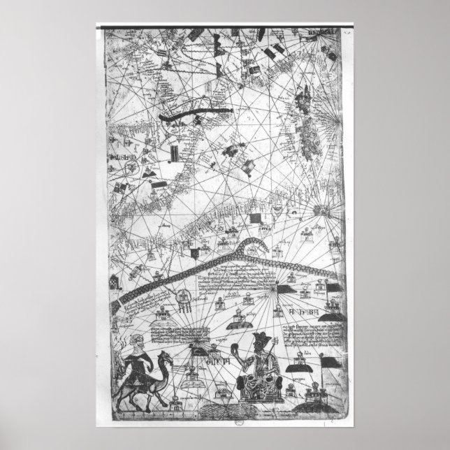 Detail from the Catalan Atlas, 1375 Poster (Front)