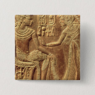 Detail from the Golden Shrine of Tutankhamun 15 Cm Square Badge