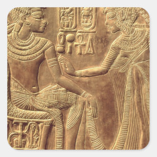 Detail from the Golden Shrine of Tutankhamun Square Sticker