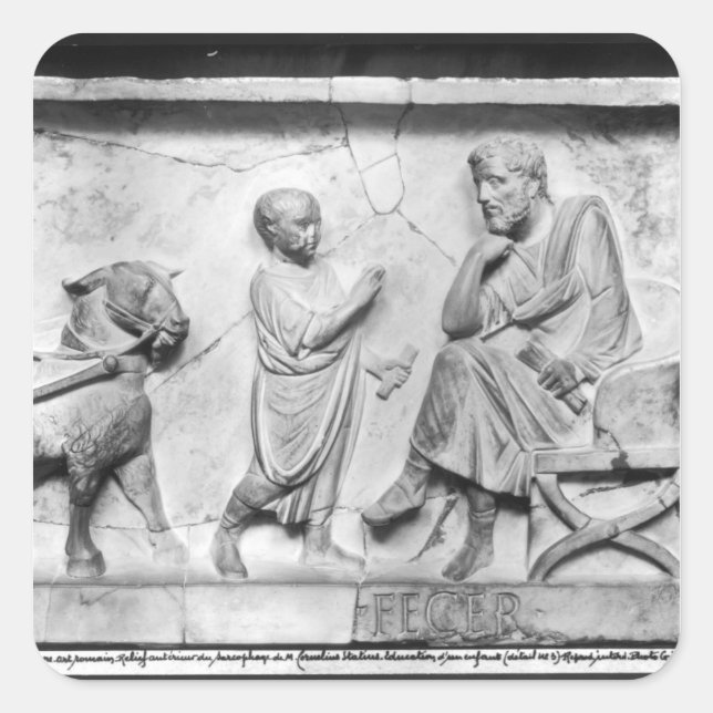 Detail from the sarcophagus of Cornelius Square Sticker (Front)