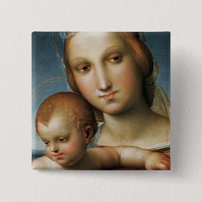 Detail from <Virgin and Child> Attributed to Rapha 15 Cm Square Badge (Front)