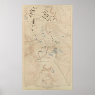 Detail Map of Mammoth Hot Springs Poster