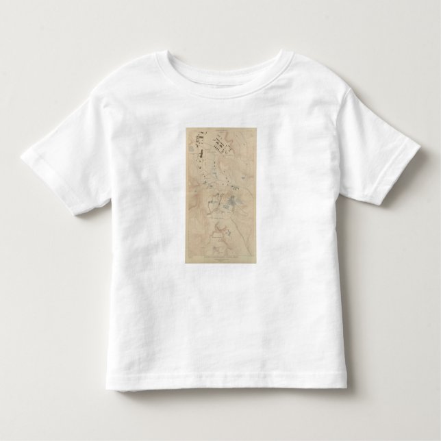 Detail Map of Mammoth Hot Springs Toddler T-Shirt (Front)