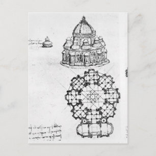 Detail of a Centralised church, c.1488 Postcard