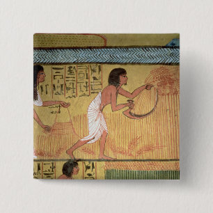 Detail of a harvest scene on the East Wall 15 Cm Square Badge