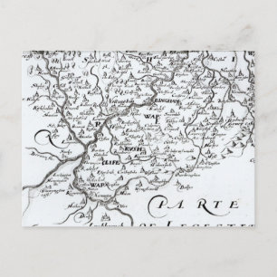 Detail of a map of the county of postcard