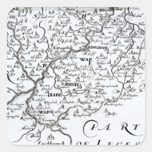 Detail of a map of the county of square sticker