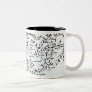 Detail of a map of the county of Two-Tone coffee mug