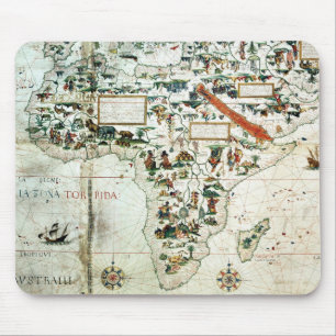 Detail of a map of the world showing Africa Mouse Pad