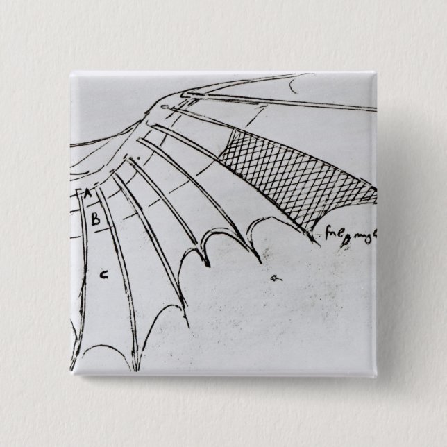 Detail of a mechanical wing 15 cm square badge (Front)