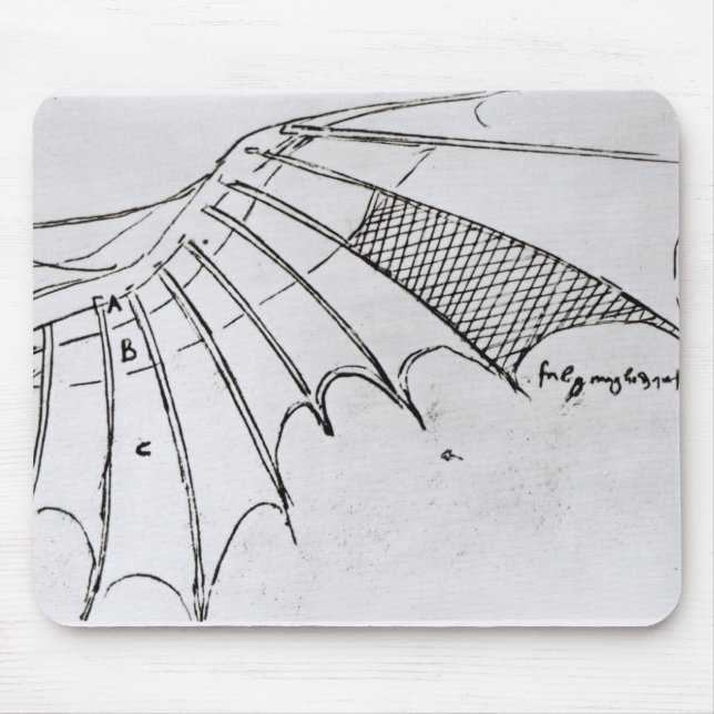 Detail of a mechanical wing mouse pad (Front)